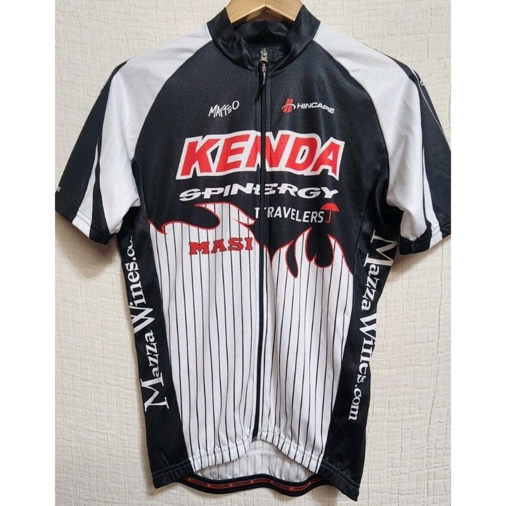 KENDA‎ PRO CYCLING By SPINERGY Black Red Flame Bikign Riding Jersey Sz M NEW